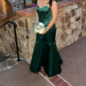 Satin Strapless Mermaid Dress (Emerald)